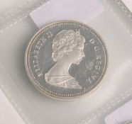 One Dollar "Elisabeth II." (Kanada, 1982), Silber, Regina in Saskatchewan, PP, Dm. ca. 3,6cm,