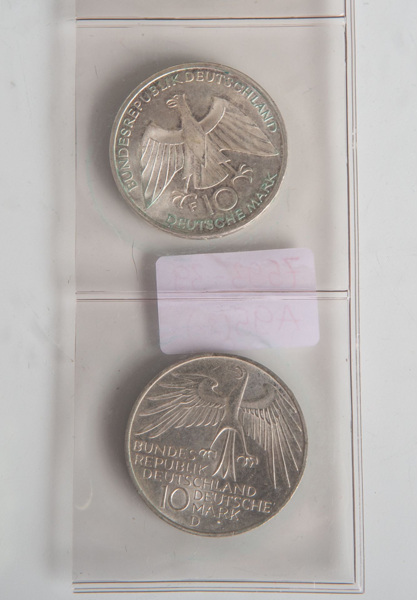 2 Münzen 10 DM "Olympische Spiele in München" (Deutschland, 1972), Silber,Münzprägestätte: F u. D,