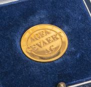 1x Gedenkmünze "AGFA GEVAERT AG" 900/1000 Gold, Rs.: "rapid", Dm. ca. 2,5 cm, Gewicht ca.9,5 g, im