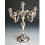 Girandole 925er Silber, 6-flammig, gestempelt: Krone, Feingehalt, Hersteller, Sterling, H.ca. 44,5