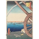 Hiroshige, Utagawa (1797 - 1858, Japan), farbiger Holzschnitt (1822), sign., ca. 36,5 x 25cm.