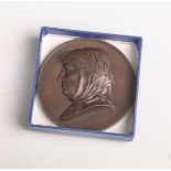 Bronzemedaille, "A. Francesco Petrarca nel V suo centenario", Entwurf von A. Pieroni F.(Firenze),