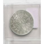 500 Schilling "1000 Jahre Steyr" (Österreich, 1980), 640/1000 Silber, Gedenkmünze, Dm. ca.3,8 cm,