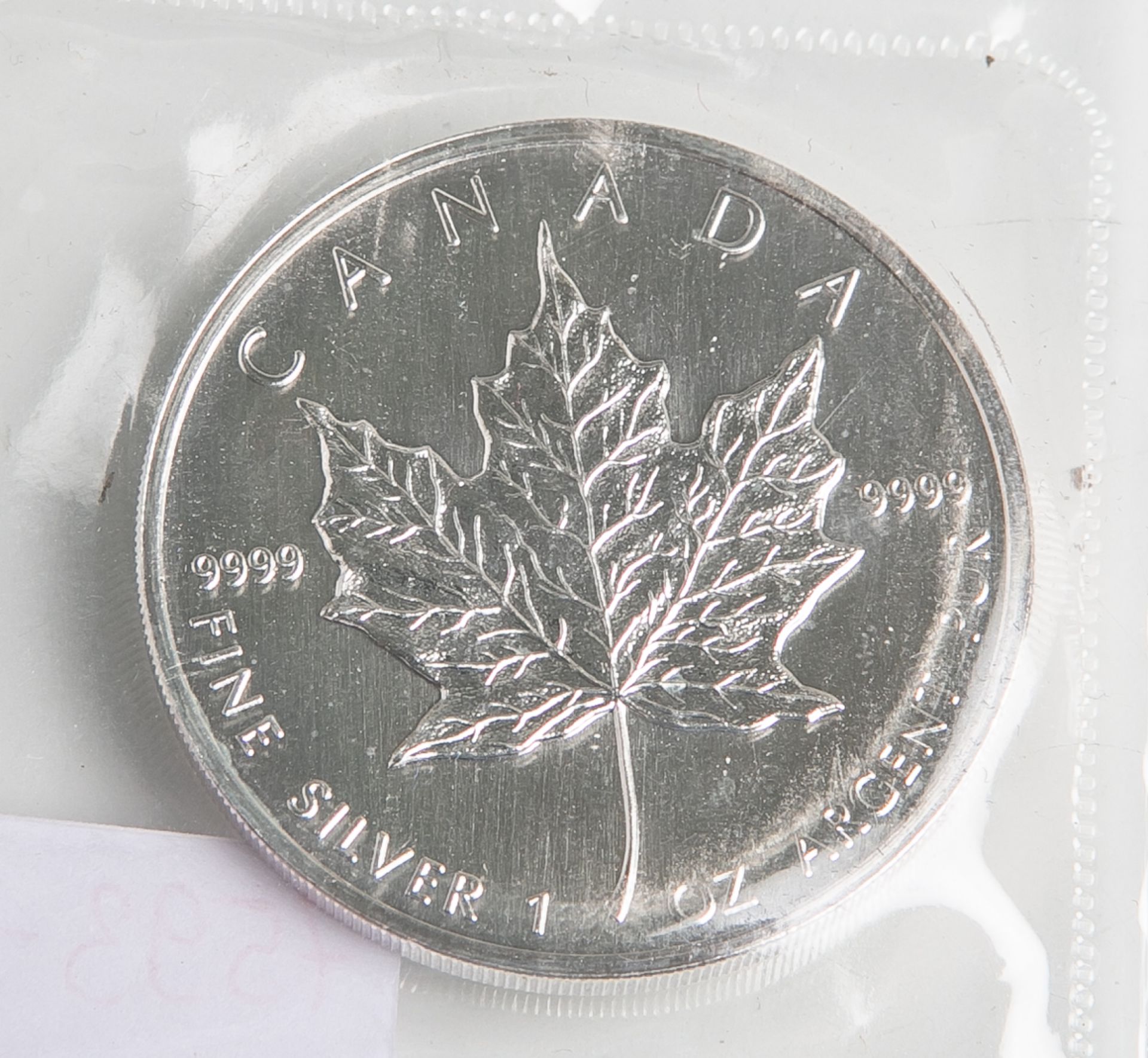 5 Dollars "Elizabeth II." (Kanada, 1989), Silber, Büste der Königin, Rs: Ahornblatt, 1 OZ,9999 9999,