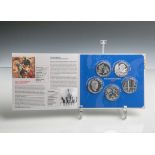 Sammlermünzenset 10 Euro (BRD, 2014), 625 Silber, 5 Stück, PP, Dm. ca. 32,5 mm, Gewichtca. 16
