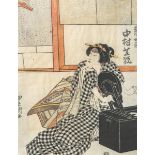 Toyokuni II (Japan), Farbholzschnitt, Blattgröße ca. 34 x 24,5 cm. Blatt im altersgem.Zustand- - -