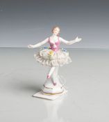 Kl. Figurine "Ballerina" (Volkstedt, Müller u. Co., Unterbodenmarke, 20. Jahrhundert),polychrome