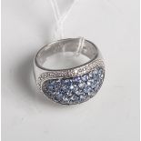 Ring 585 WG von Harry Ivens, besetzt mit Farbsteinen u. Diamanten, Gewicht ca. 9,4 g.- - -21.00 %