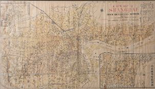 Alter Stadtplan von Shanghai (wohl um 1900/1930), bez. "A New Map Of Shanghai, publishedby the Jih-