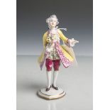 Figurine "Rosenkavalier" (Volkstedt, Unterbodenmarke, 20. Jahrhundert), Rüschenporzellan,ein