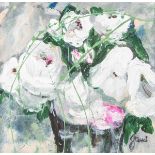 Jani (geb. 1946), "Blütenzauber", Acryl/Lw., re. u. sign., rs. bez., ca. 20 x 20 cm.- - -21.00 %