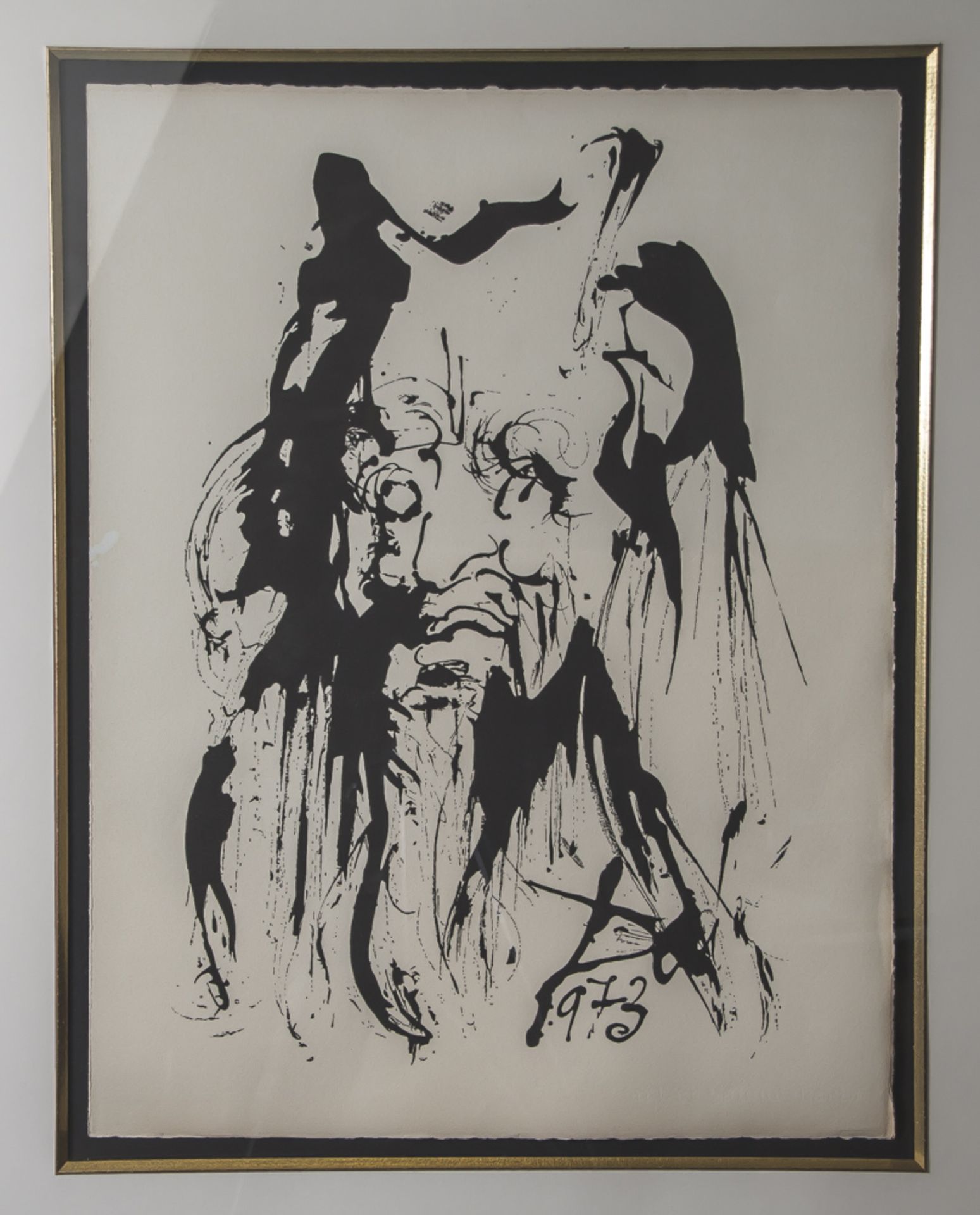 Dali, Salvador (1904-1989), Portrait des Mose, Holzschnitt aus "Moise et le Monotheisme",mit