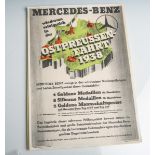 Mercedes Benz, "Ostpreussen-Fahrt 1938", Handblatt, Entwurf von Gotschke, Hrsg.Daimler-Benz,