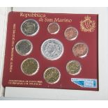 Euro-Kursmünzsatz "San Marino 2006", 1 Cent bis 5 Euro, Stahl/Kupfer/nordisches Gold, m.Echtheits-