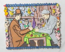 Rizzi, James (1950 in New York City-2011, New York City), "The Card Players", 1998,3D-Grafik,