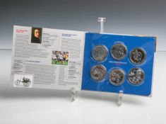 Gedenkmünzenset 10 Euro (BRD, 2011), 625 Silber, 6 Stück, PP, Dm. ca. 32,5 mm, Gewicht ca.16