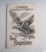 "1. Liederbuch des Luftgaukommandos Westfrankreich. Neue Fliegerlieder" (Drittes Reich),mit 7