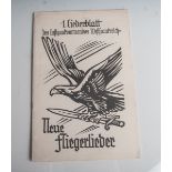 "1. Liederbuch des Luftgaukommandos Westfrankreich. Neue Fliegerlieder" (Drittes Reich),mit 7