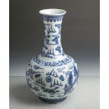 Vase (China, Ende 19./Anf. 20. Jahrhundert), Weißporzellan in kobaltblauerUnterglasurbemalung, m.