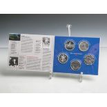 Gedenkmünzenset 10 Euro (BRD, 2007), Sterlingsilber, 5 Stück, PP, Dm. ca. 32,5 mm, Gewichtca. 18 g.-