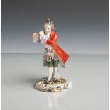 Figurine "Flötenspieler" (Volkstedt, Unterbodenmarke, 20. Jahrhundert), polychromeBemalung m.