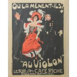 Grün, Jules-Alexandre (1868 - 1938), Ausstellungsplakat "où la mènent-ils? Au Violon" fürLe Café