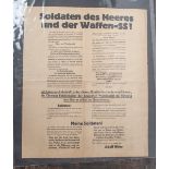 Plakat "Soldaten des Heeres und der Waffen-SS!" (Drittes Reich), Druck, Aufruf v. AdolfHitler,