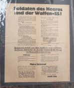 Plakat "Soldaten des Heeres und der Waffen-SS!" (Drittes Reich), Druck, Aufruf v. AdolfHitler,