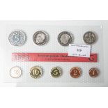 Umlaufmünzsatz (BRD, 1973), Kupfer/Nickel/Stahl, 10 Stück, 1 Pfennig bis 5 DM,Münzprägestätte: G (