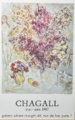 "Chagall" (Ausstellungsplakat), mai-juin 1987, galerie adrien maeght (Paris), Chagall "LesFleurs