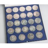 5 Gedenkmünzsätze 10 DM (BRD), Olympiade München 1972, 625 Silber, 24 Stück, Dm. ca. 32,5mm, Gewicht