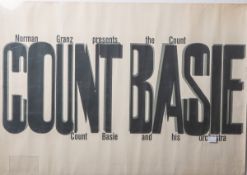 "Norman Granz presents the Count Basie" (Veranstaltungsplakat), bez. "Count Basie and hisOrchestra",