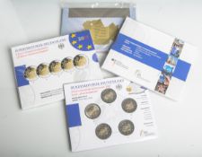 Konvolut von 4 x 2-Euro-Sammlermünzensets (BRD, 2015/2017), bestehend aus: 2x 25 JahreDeutsche