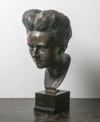Bronzebüste auf Marmorsockel (20. Jahrhundert), Büste von Berta Jäckh (gest. 1939),Hohlguss,
