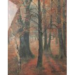 Telemann, Paul (19./20. Jahrhundert), Herbstliche Waldlandschaft, Aquarell/Farbkreide, re.u.