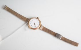 Damentaschenuhr 14K GG (um 1900), als Armbanduhr umgebaut, Email-Zifferblatt m. arab.Zahlen,