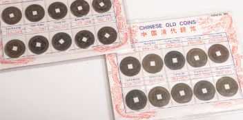 2 Münzsätze (China, 1644 - 1911), Chinese old coins, 20 Stück, von Shun-chi bis Shuen-