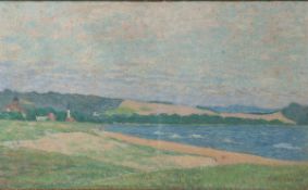 Wagener, A. (um 1900), Seelandschaft, Pastell/Pressholz, re. u. sign., ca. 38 x 60 cm,hinter Glas