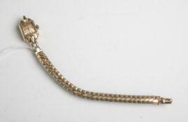 Damenarmbanduhr "Felsus" 585er Gold (wohl 1930/40er Jahre), Handaufzug, Band aus Walzgold.