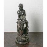 Moreau, Mathurin (1822-1912), sitzender weiblicher Halbakt, Bronze, seitlich u. li.signiert, auf