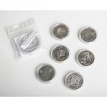 Konvolut von 7 Gedenkmünzen (BRD, 2011-2015), versch. Legierung, bestehend aus: 5x10-Euro-Münze,