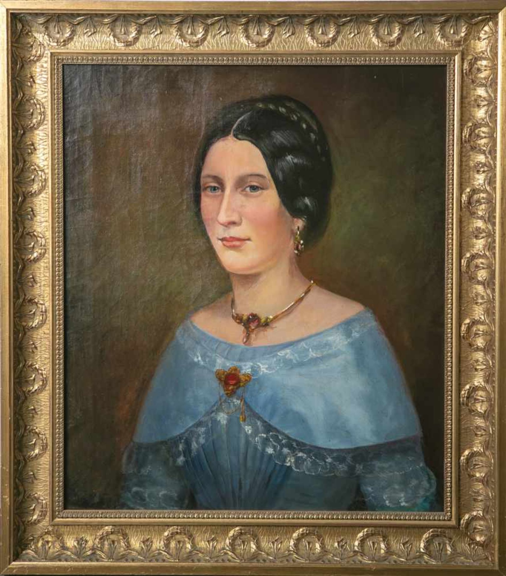 Liebsch, Ferdinand (1806-1905), Portrait einer Dame, rs. signiert, Öl auf Leinwand, versosign. u.