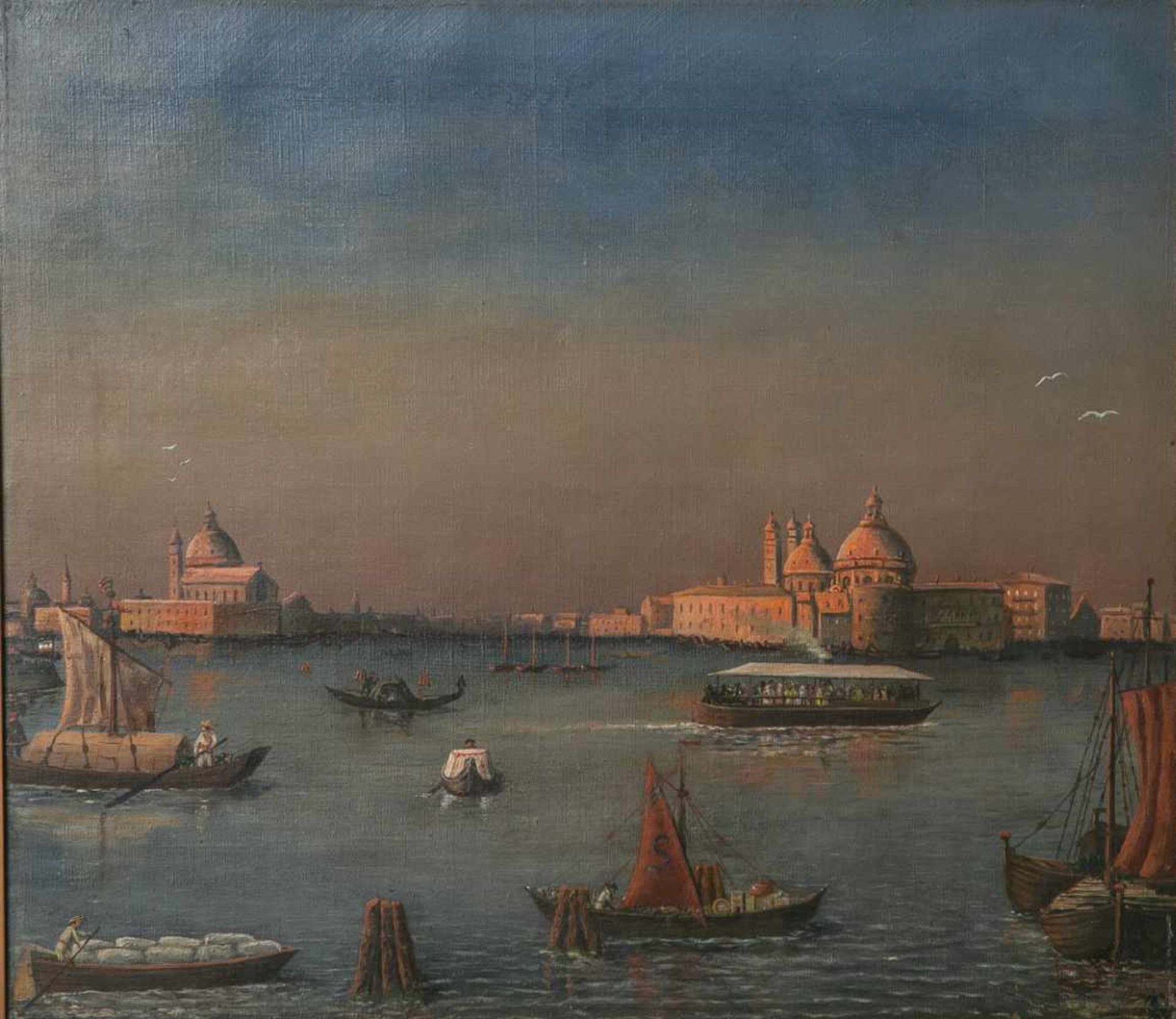 Unbekannter Künstler (wohl 1. Hälfte 20. Jahrhundert), Ansicht Venedig, Öl auf Leinwand,unten rechts