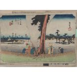 Hiroshige, Utagawa (1797-1858), Farbholzschnitt (Japan), rs. bez. Blatt "aus 53 Stationendes