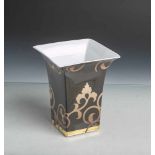 Vase (Rosenthal, Classic, goldene Unterbodenmarke, 20. Jahrhundert), quadratische Form,