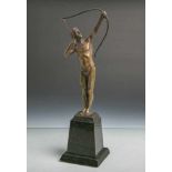 Schmidt-Felling, Julius Paul (1835-1920), Stehender Bogenschütze mit Lendenschurz, Bronze,rückseitig