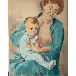 Lippmann, Karl Friedrich (1883-1957), Mutter mit Kind, Aquarell, re. u. sign. "K. F.Lippmann",