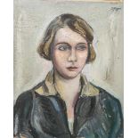 Steiner, Josef (1899 - 1977), "Portrait einer jungen Frau", Öl/Holzplatte, re. o. sign. u.dat. "J.