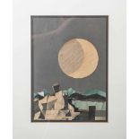Unbekannter Künstler (20. Jahrhundert), "Pariser Mond", Kollage, u. li. signiert(undeutlich) u.
