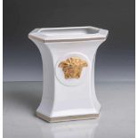 Vase (Rosenthal, Versace, neuzeitlich, Deutschland), Dekor "Gorgona", m. Goldstaffage,länglich-